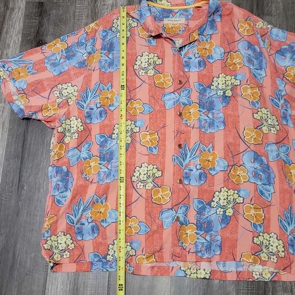 Tommy Bahama 100% Silk Orange Floral Shirt Size 3XB - Picture 5 of 13
